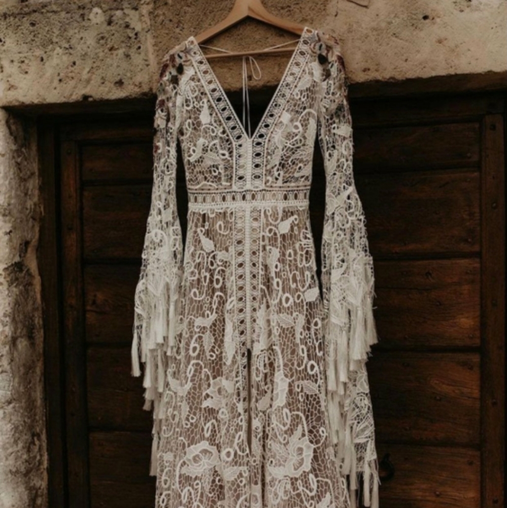 Bohemian Romantic Fairytale Lace Wedding Dress